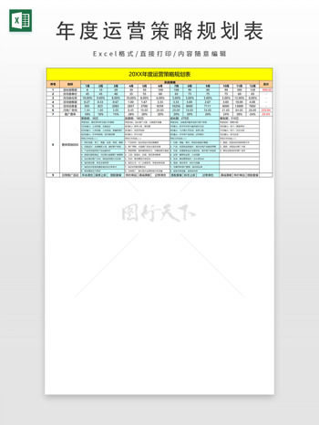 年度運營策略規(guī)劃表