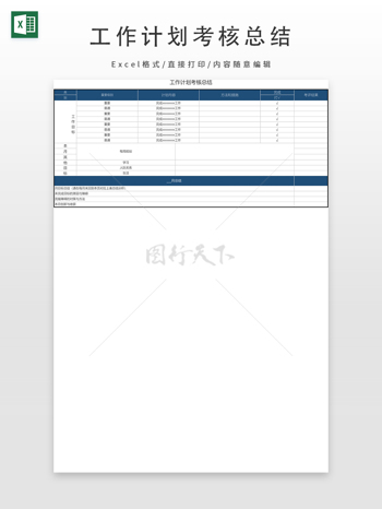 工作计划考核总结