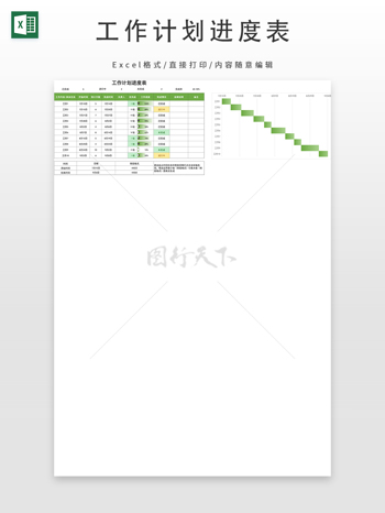 工作计划进度表