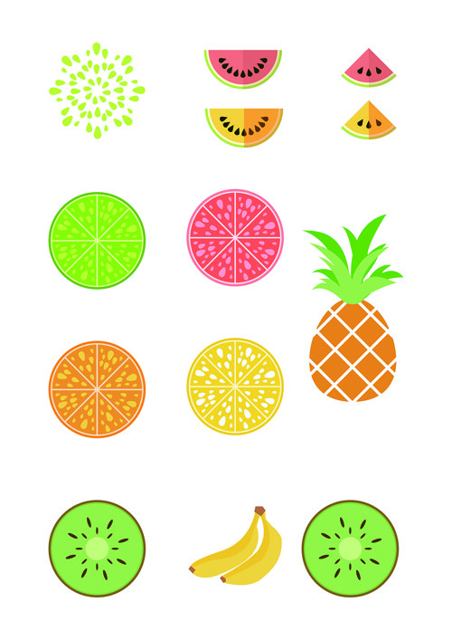 扁平彩色水果图标