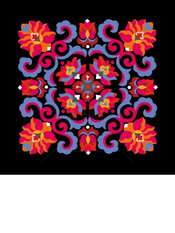 传统 欧式俄式 方形图案背景贴图 十字撞色繁华 红蓝系列