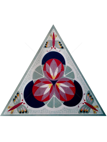 传统   抽象花卉草木 底图底纹  图案背景贴图 三角形 红花和蜻蜓