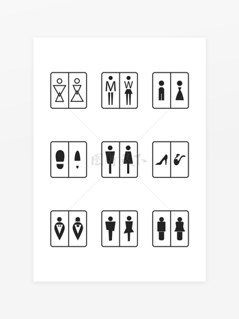 创意卫生间标识洗手间标志厕所导视牌