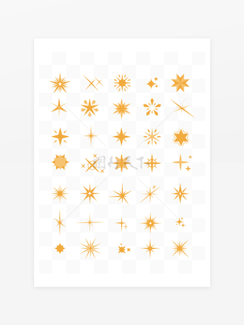 发光星星五角星图标装饰图案