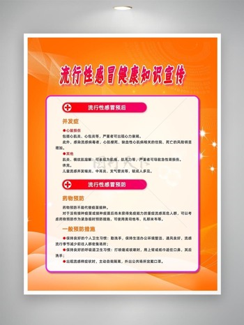 流行性感冒预防并发症宣传海报